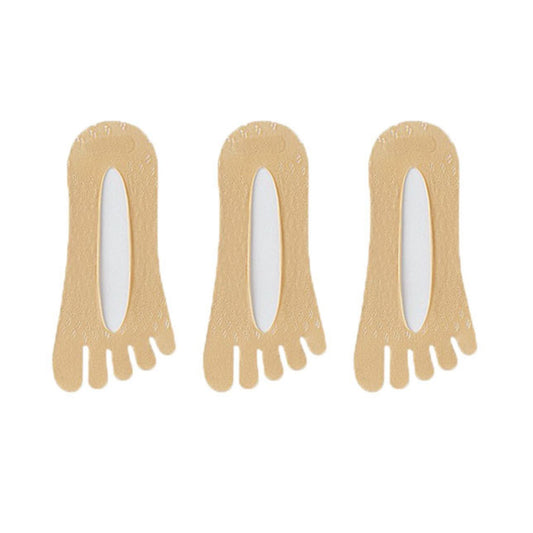 Anna-Kaci Women's Mesh Toe Socks with Non-Slip Silicone Heel Grip Ultra Low Cut Breathable No Show Sock 3-Pack