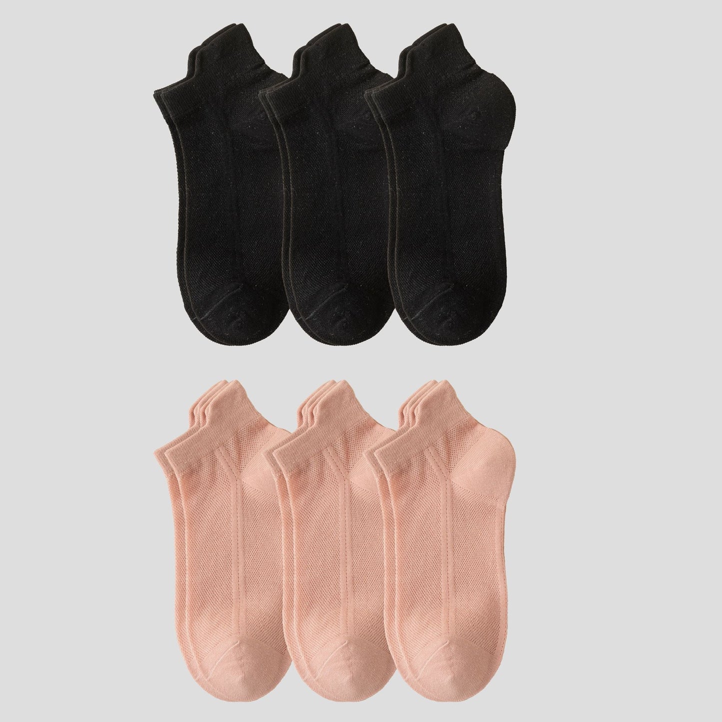 Anna-Kaci Women's No Show Socks Classic Thin Mesh Breathable 6pk