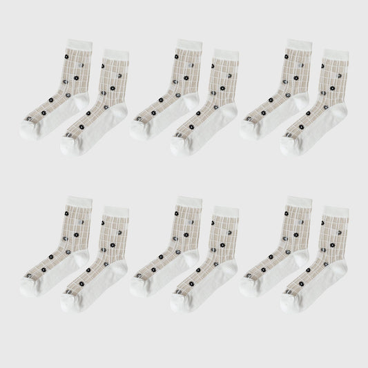 Anna-Kaci Women's Floral Embroidered Sheer Ankle Socks 6pk