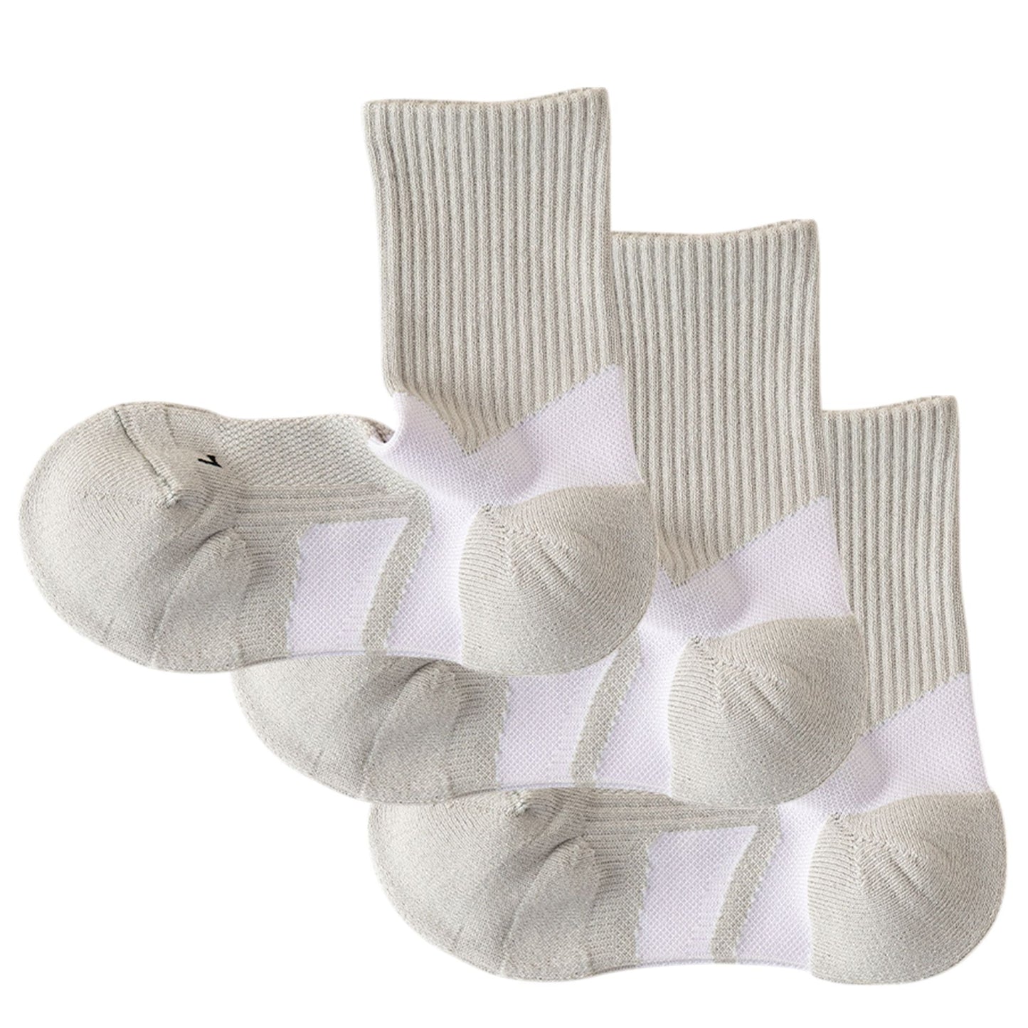 Anna-Kaci Women's 3-Pair Pack Cushioned Sports Crew Socks with Arch Support Mesh Panels and Ankle Compression