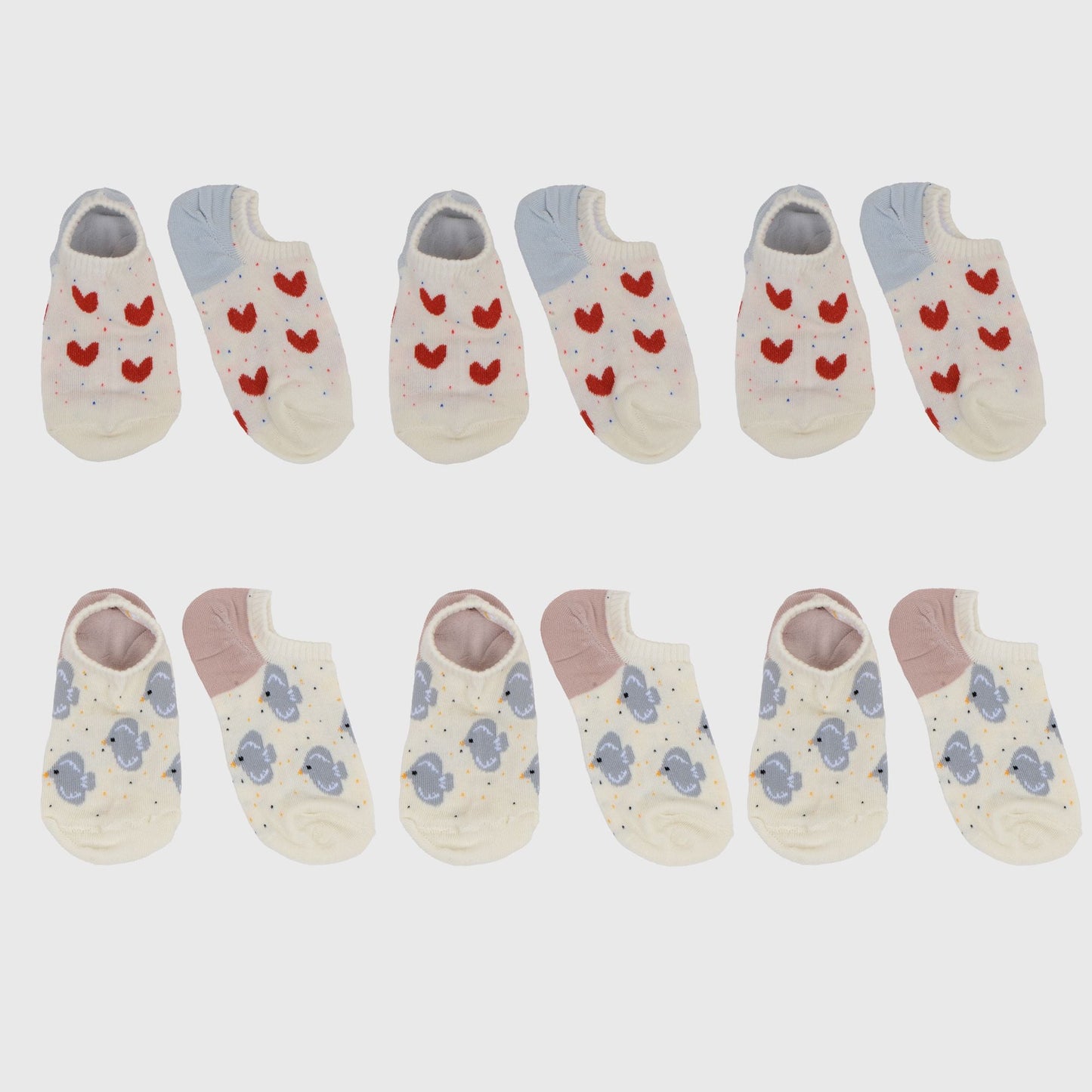 Anna-Kaci Women's Charming No Show Socks Seamless Toe Cotton 6Pk