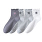 Anna-Kaci Women's 4-Pair Pack Sheer Ribbed Ankle Socks with Ruffled Trim and Embroidered Bow Detail in Multiple Color Combinations