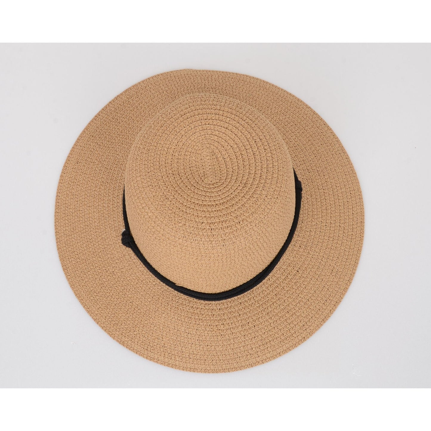 Anna-Kaci Wide Brim Straw Sun Hat with Chin Strap and Black Cord Detail for Outdoor Protection and Stylish Shade