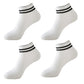 Anna-Kaci 4 Pairs Women's Ankle Grip Yoga Socks Soft Cotton Non-Slip Bottom Striped Cuff