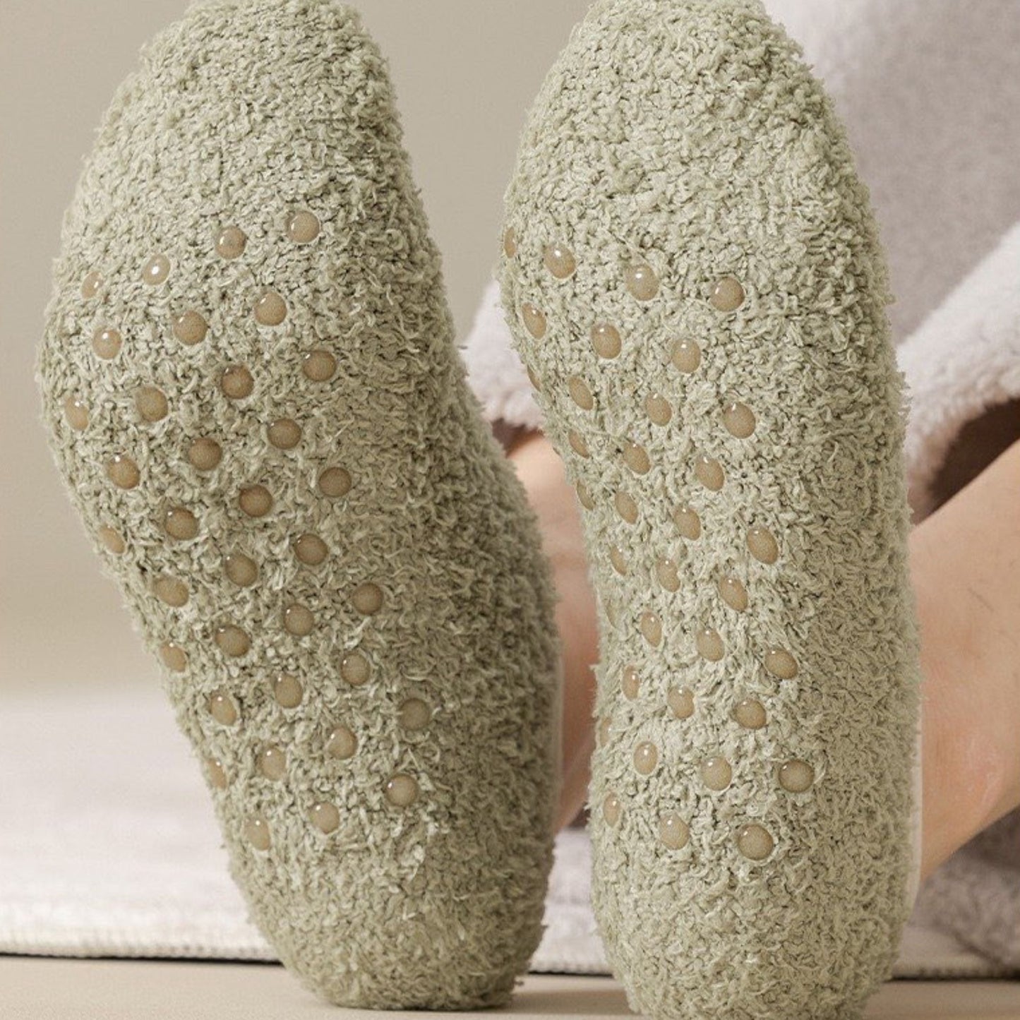 Anna-Kaci Men's 3-Pack Fuzzy Grip Socks Low Cut Non-Slip Indoor Slipper Lounge Fit