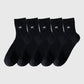 Anna-Kaci Women's Ribbed Ankle Socks with Bow Embroidery 5Pk