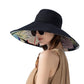 Anna-Kaci Wide Brim Floppy Sun Hat with Colorful Printed Underside UV Protection Lightweight Foldable Design for Outdoor Use