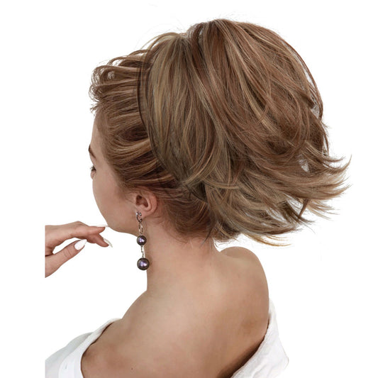 Alilang Short Tousled Layered Ponytail Hairpiece with Claw Clip for Women