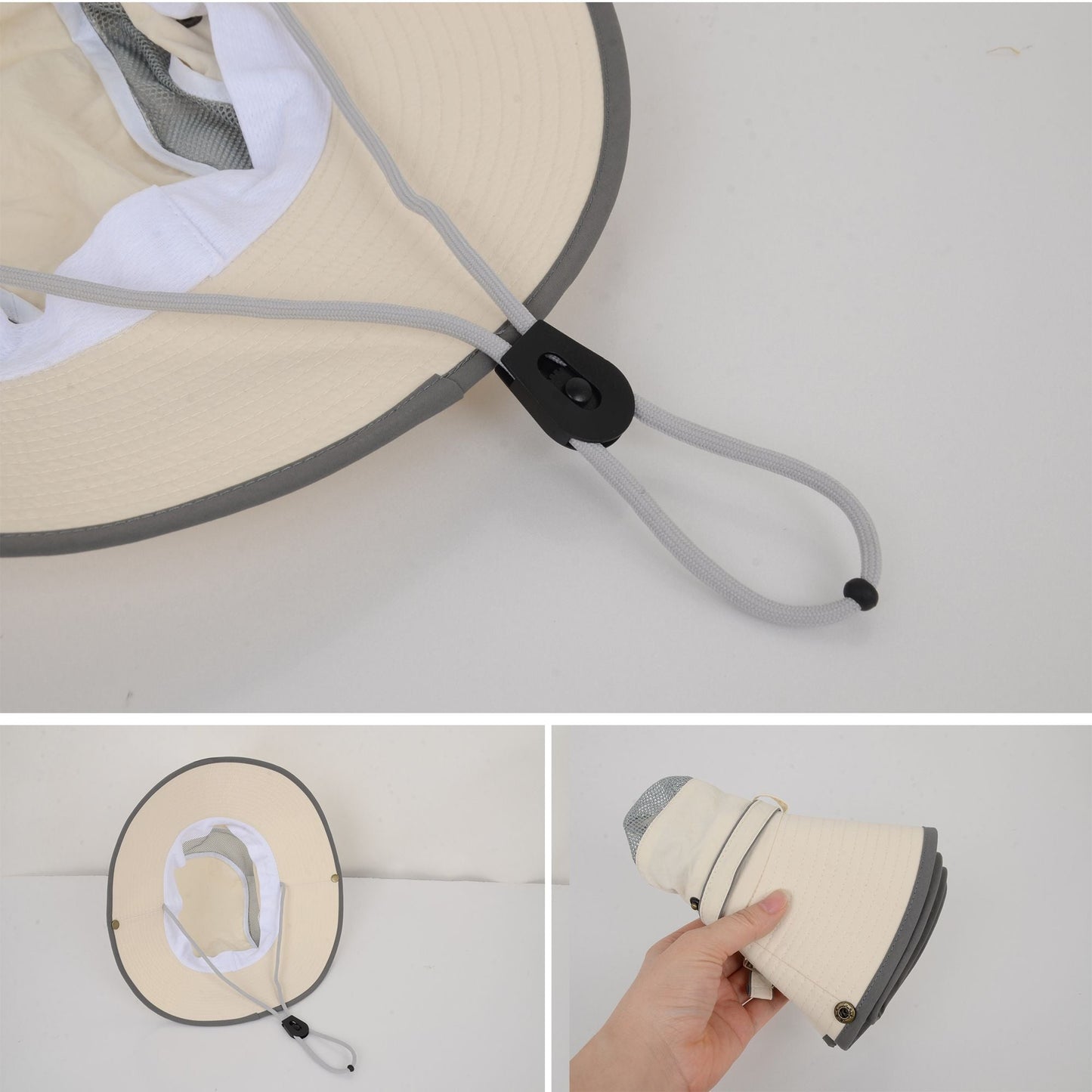 Anna-Kaci Wide Brim Outdoor Hat with Mesh Ventilation Snap-Up Sides and Chin Strap for Hiking, Beach, Travel, and Sun Protection