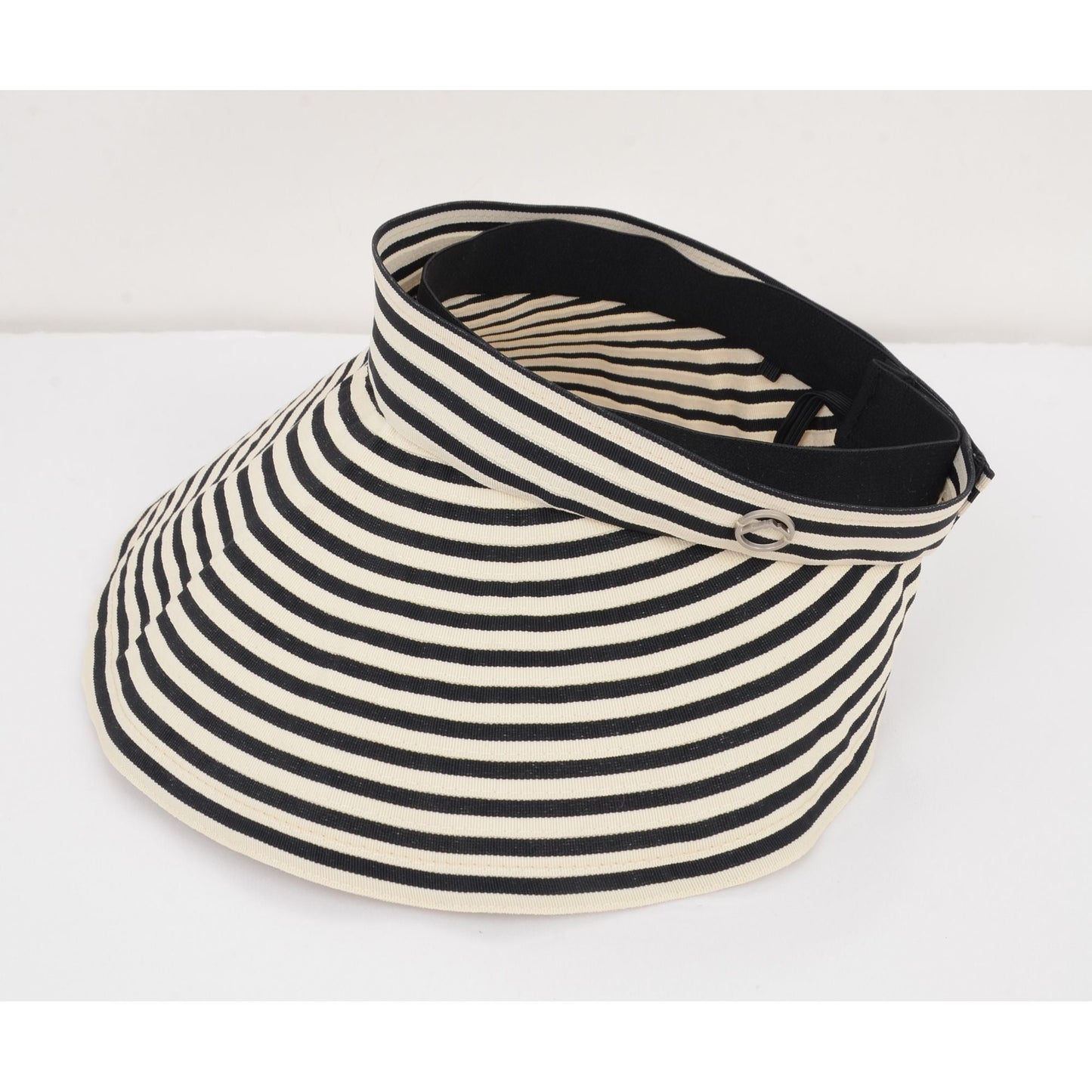 Anna-Kaci Striped Wide Brim Sun Visor Hat Lightweight Foldable Design for Outdoor Travel Beach Hiking Sports Vacations