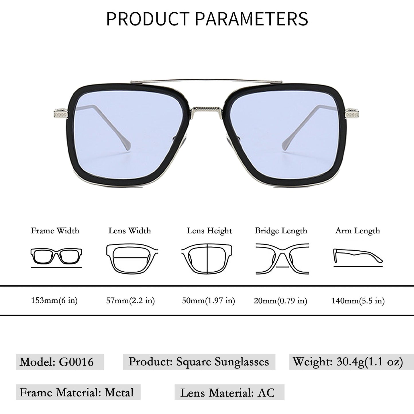 Anna-Kaci Women's Chic Square Frame Polarized Sunglasses UV400 Protection