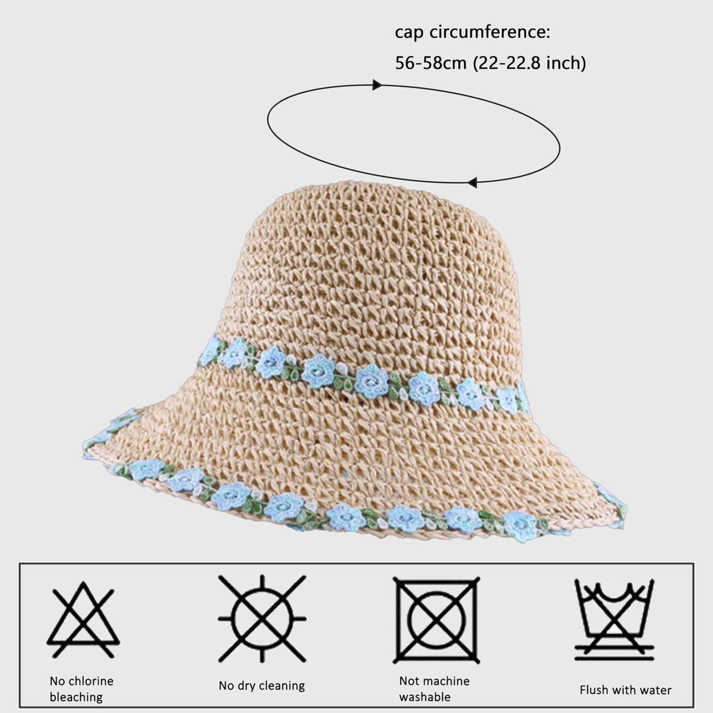 Anna-Kaci Women's Flower Embellishments Sun Hats Charming Crocheted Straw