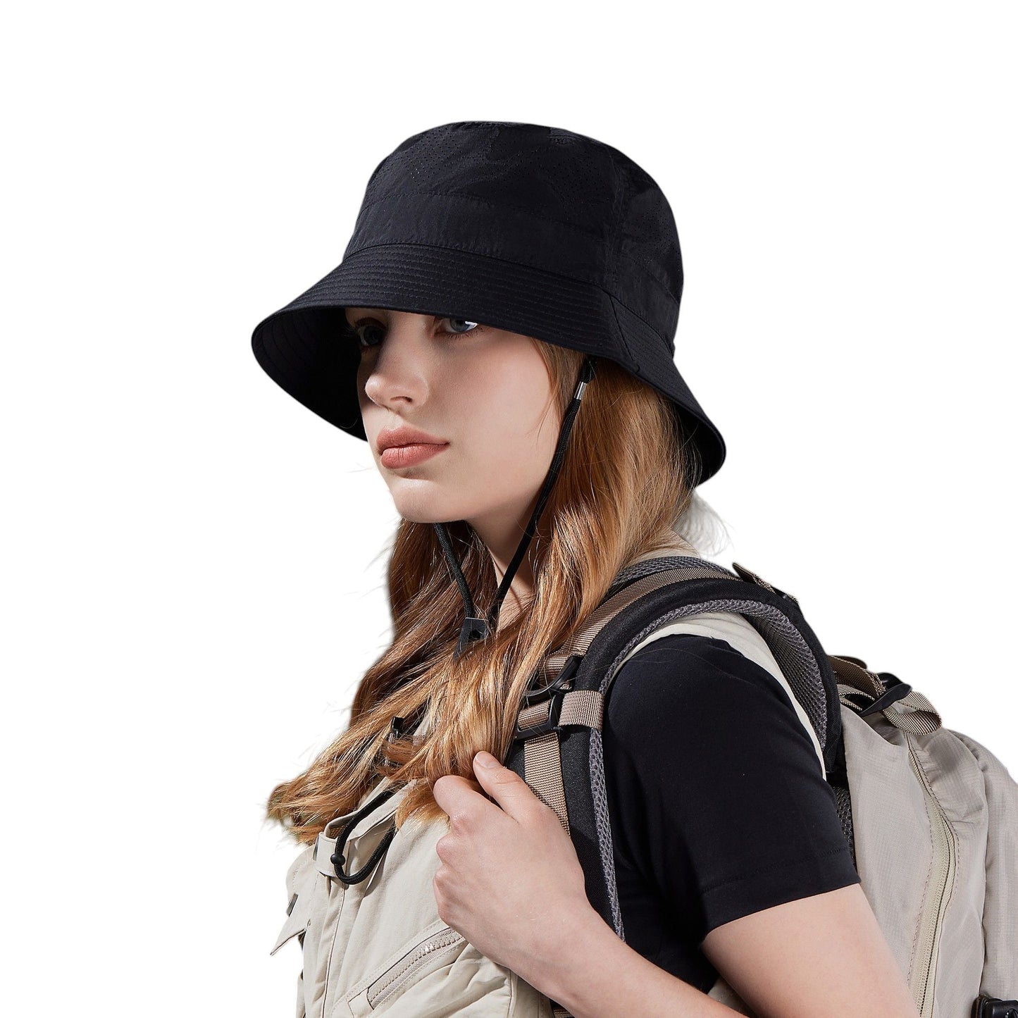 Anna-Kaci Lightweight Packable Bucket Hat with Ventilated Crown Chin Strap and Adjustable Fit for Travel Hiking and Outdoor Use