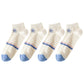 Anna-Kaci 4 Pairs Women's Low-Cut Mesh Knit Cotton Socks Cute Pattern Breathable Stretch for Everyday Casual Wear