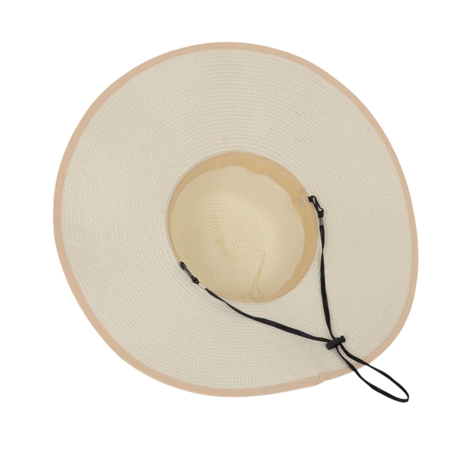 Anna-Kaci Wide Brim Straw Sun Hat with Braided Cord Detail Lightweight Packable Design for Beach Outdoor Protection