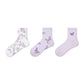 Anna-Kaci Renaissance Women 3-Pair Ankle Socks Set Assorted Patterns Featuring Colorblock, Cartoon Characters, and Butterfly Prints