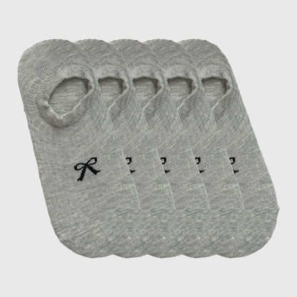 Anna-Kaci Women's No-Show Liner Socks with Bow Accent 5Pk