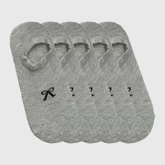 Anna-Kaci Women's No-Show Liner Socks with Bow Accent 5Pk