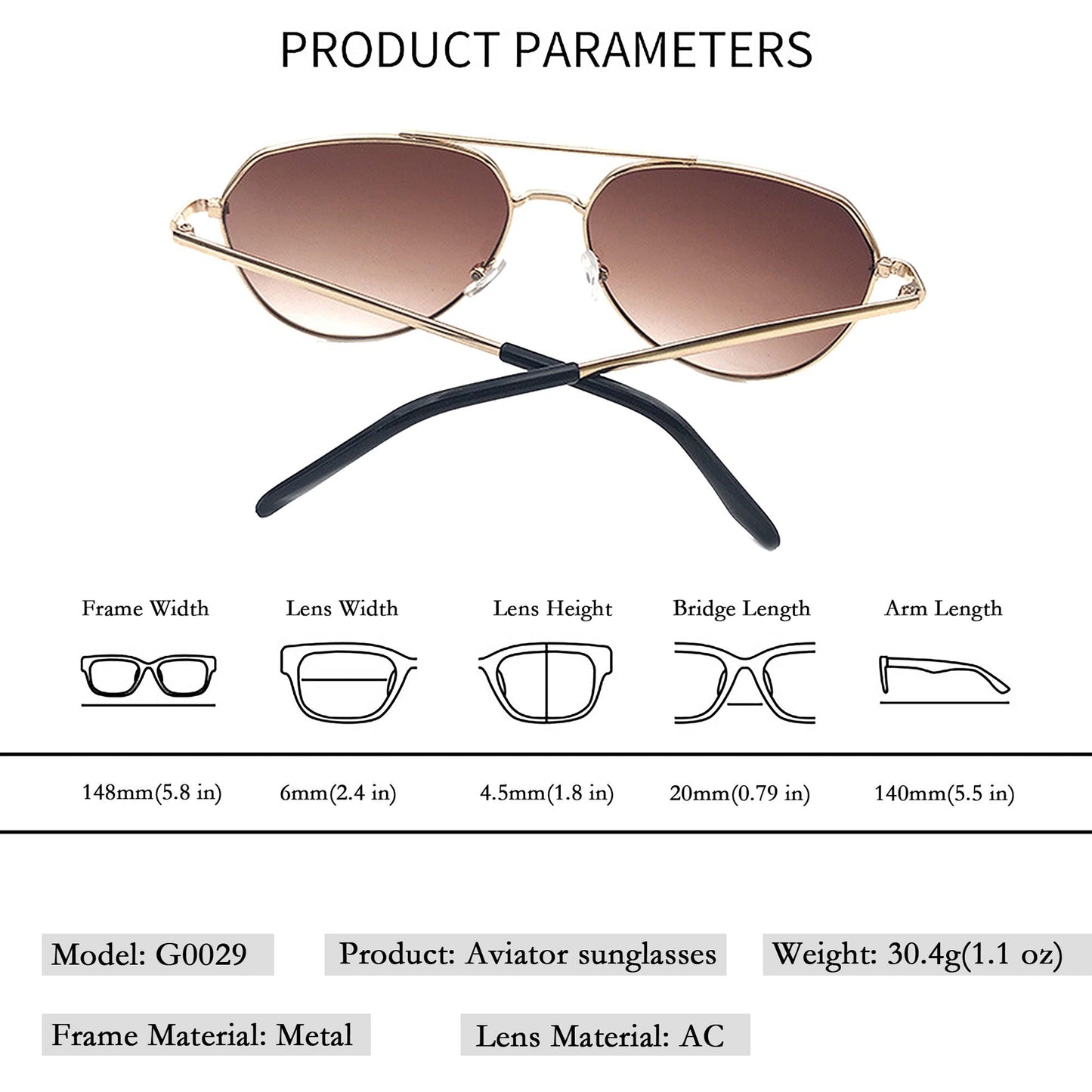 Anna-Kaci Women's Classic Aviator Sunglasses