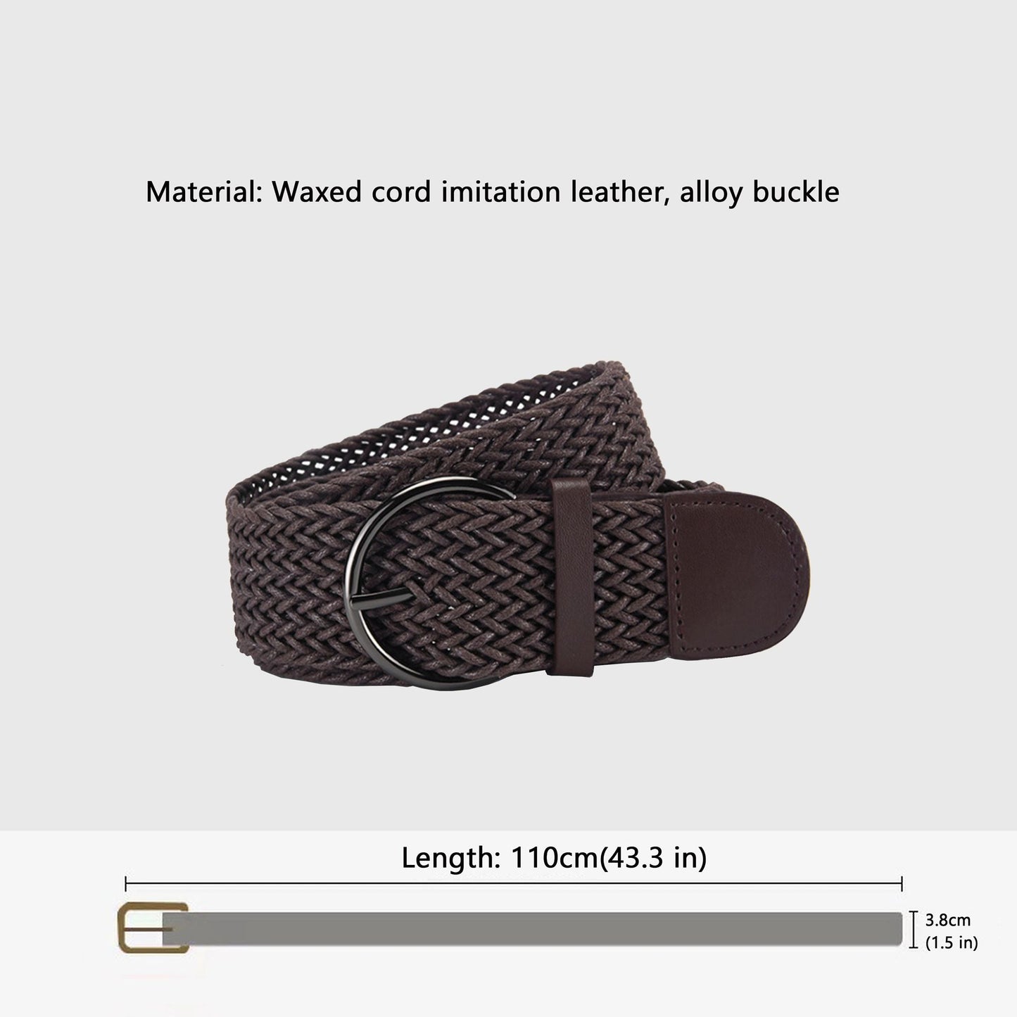 Anna-Kaci Chic Woven Womens Belt with Alloy Buckle