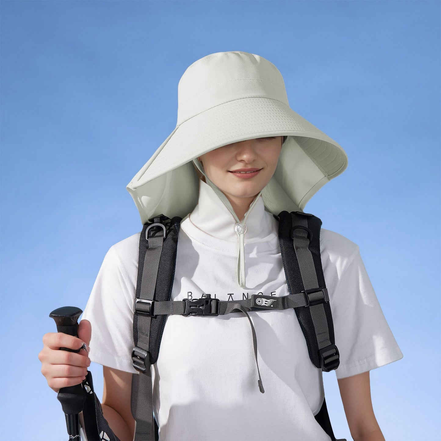 Anna-Kaci Women Ponytail Sun Hat Wide Brim Sun Hat with Flap Packable Adjustable Summer Beach Hat