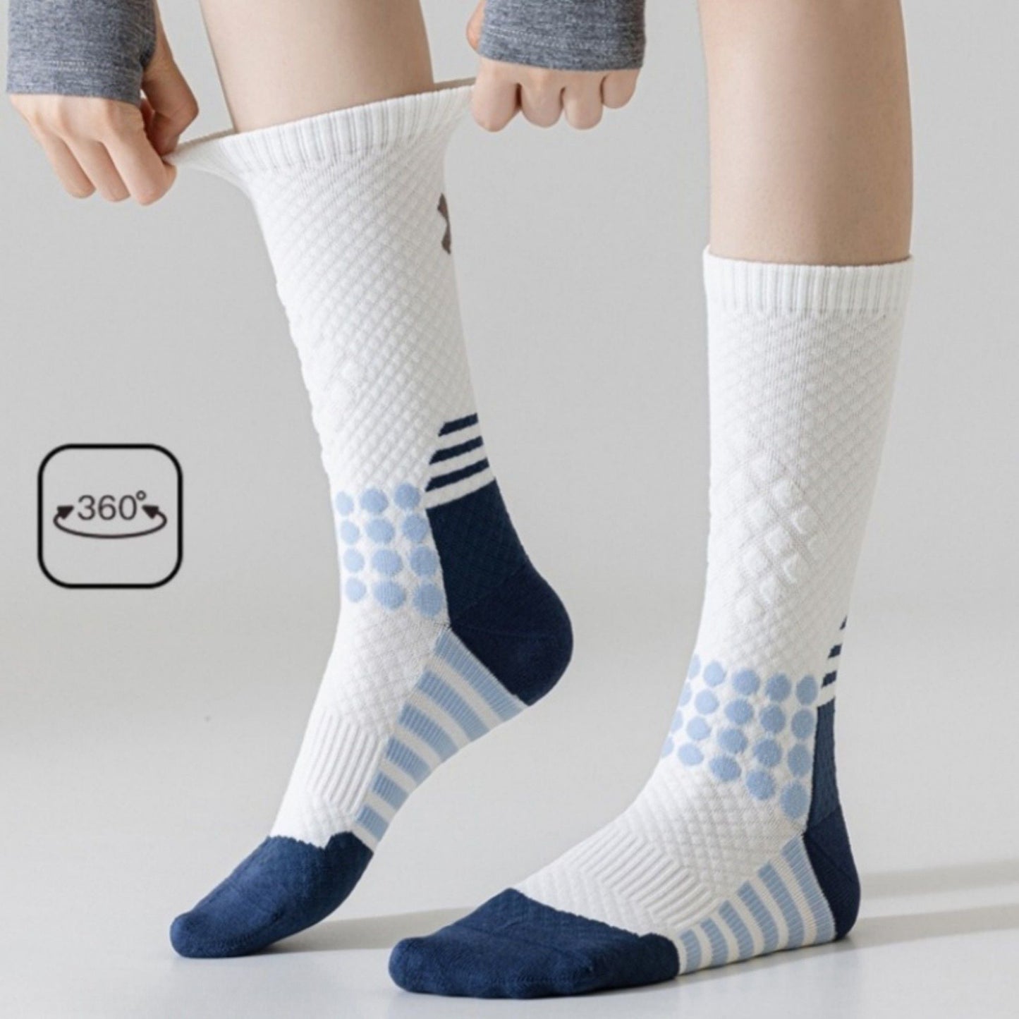 Anna-Kaci Women's Reflective Cycling Socks with Night Visibility Design Padded Zones and Breathable Compression Fit