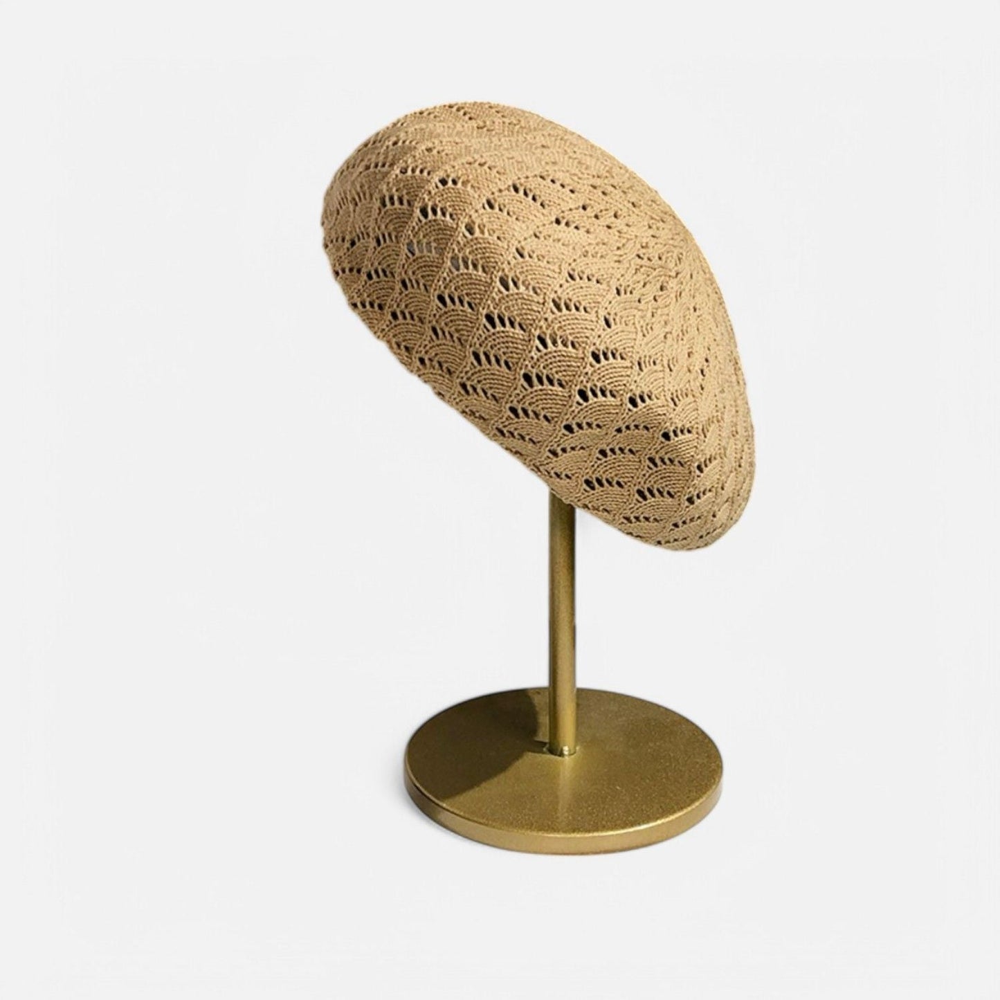 Anna-Kaci Women's Lightweight Crochet Beret Hat with Open Knit Pattern and Soft Stretch Fit