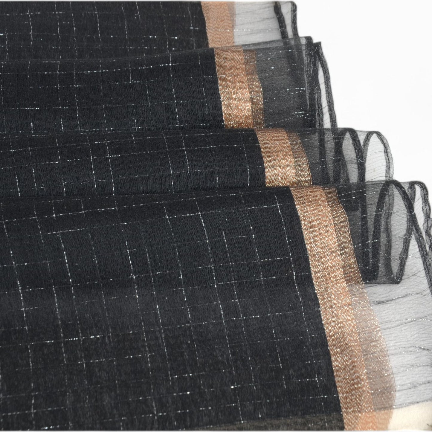 Anna-Kaci Women's Lightweight Sheer Scarf with Subtle Metallic Thread Detail Elegant Long Wrap Accessory