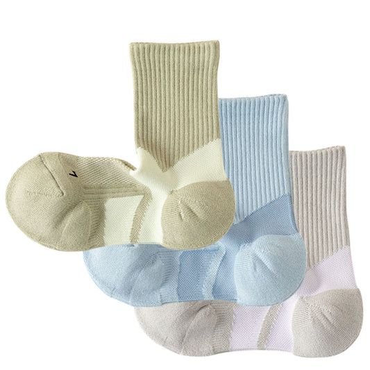 Anna-Kaci Women's 3-Pair Pack Cushioned Sports Crew Socks with Arch Support Mesh Panels and Ankle Compression