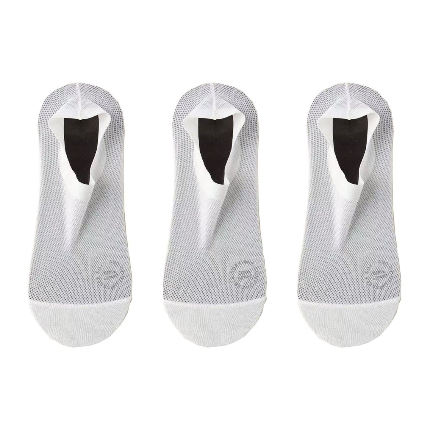 Anna-Kaci Men's No-Show Mesh Socks with Non-Slip Silicone Heel Grip and Breathable Low-Cut Design 3-Pack