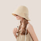 Anna-Kaci Crochet Bucket Hat with Adjustable Chin Strap and Back Button Eyelet Panel for Sun Protection
