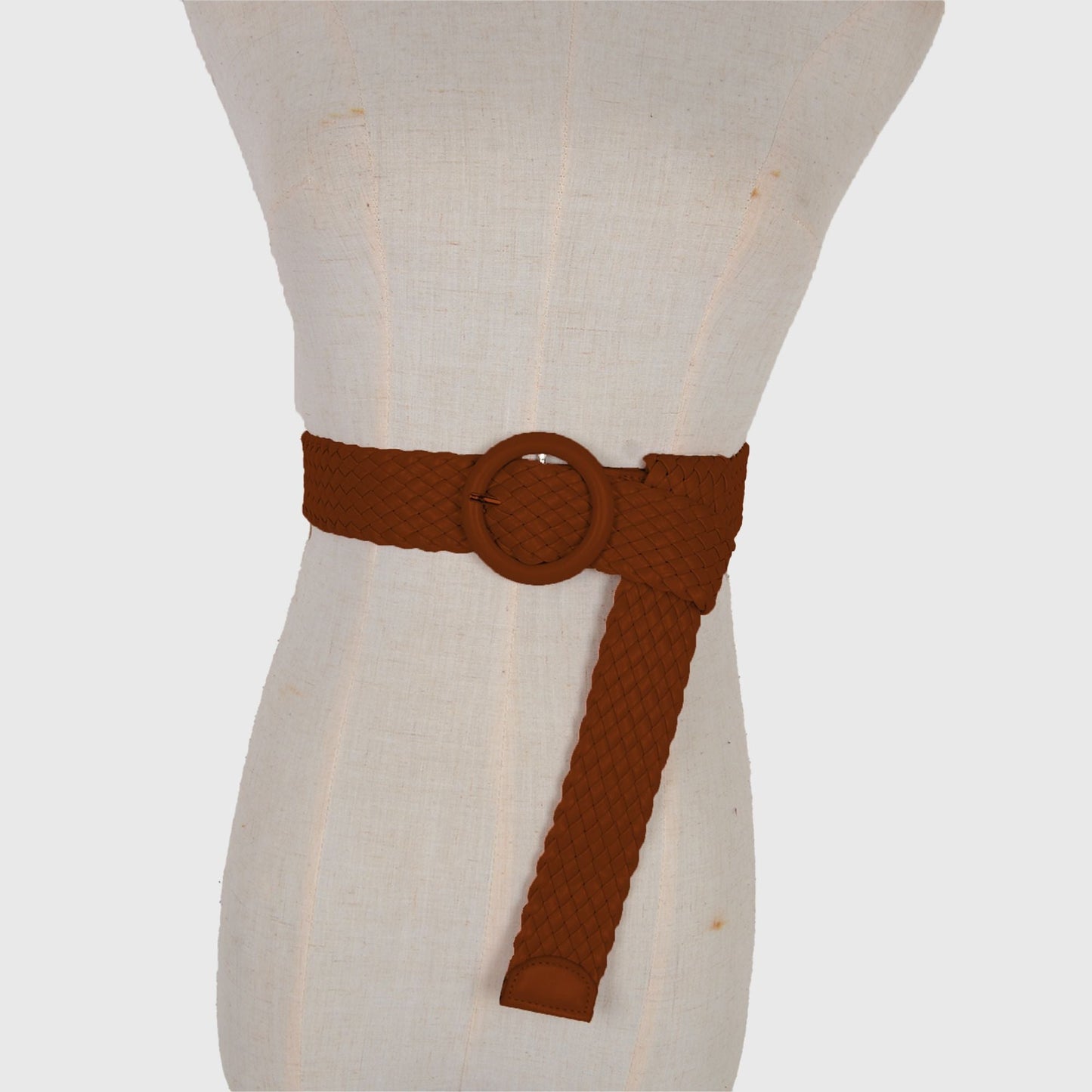 Anna-Kaci Sleek Woven Women's Belt with Plastic Buckle