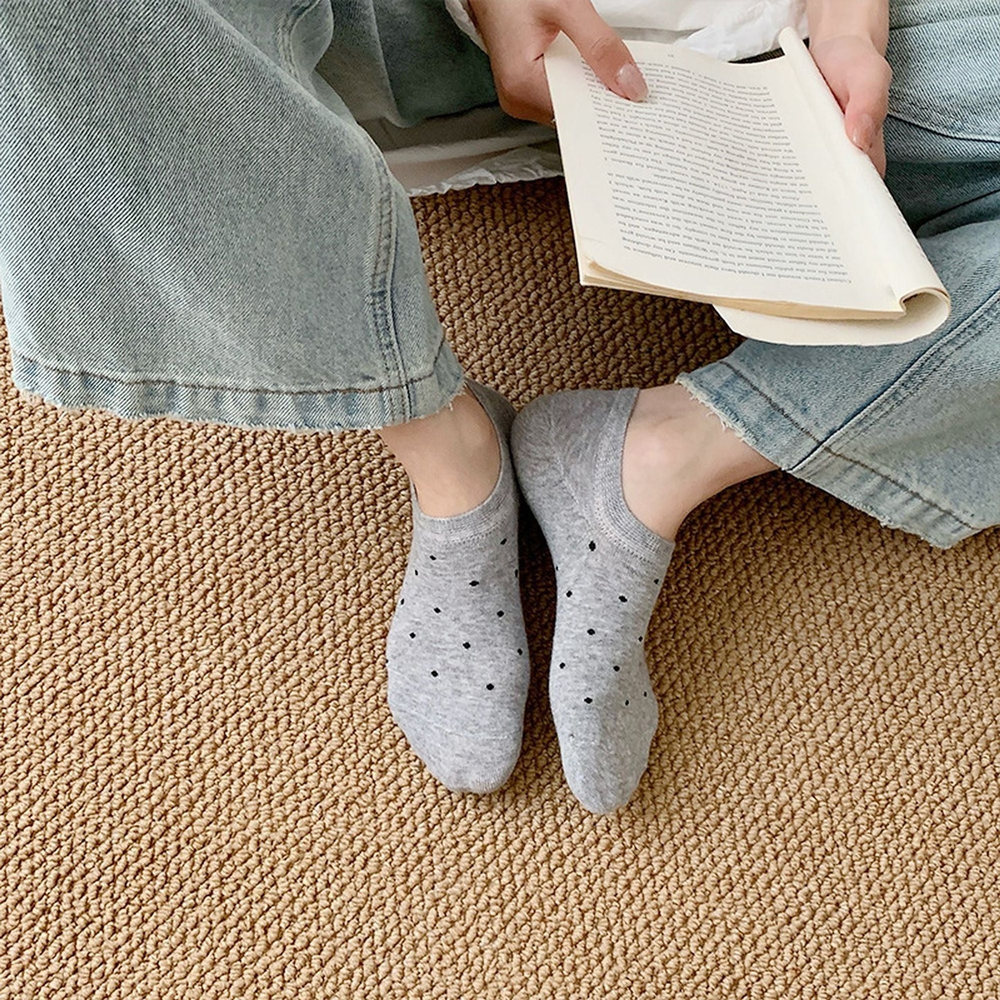 Anna-Kaci Women's 6pk Polka Dot No-Show Socks, Cute Casual Ankle Socks