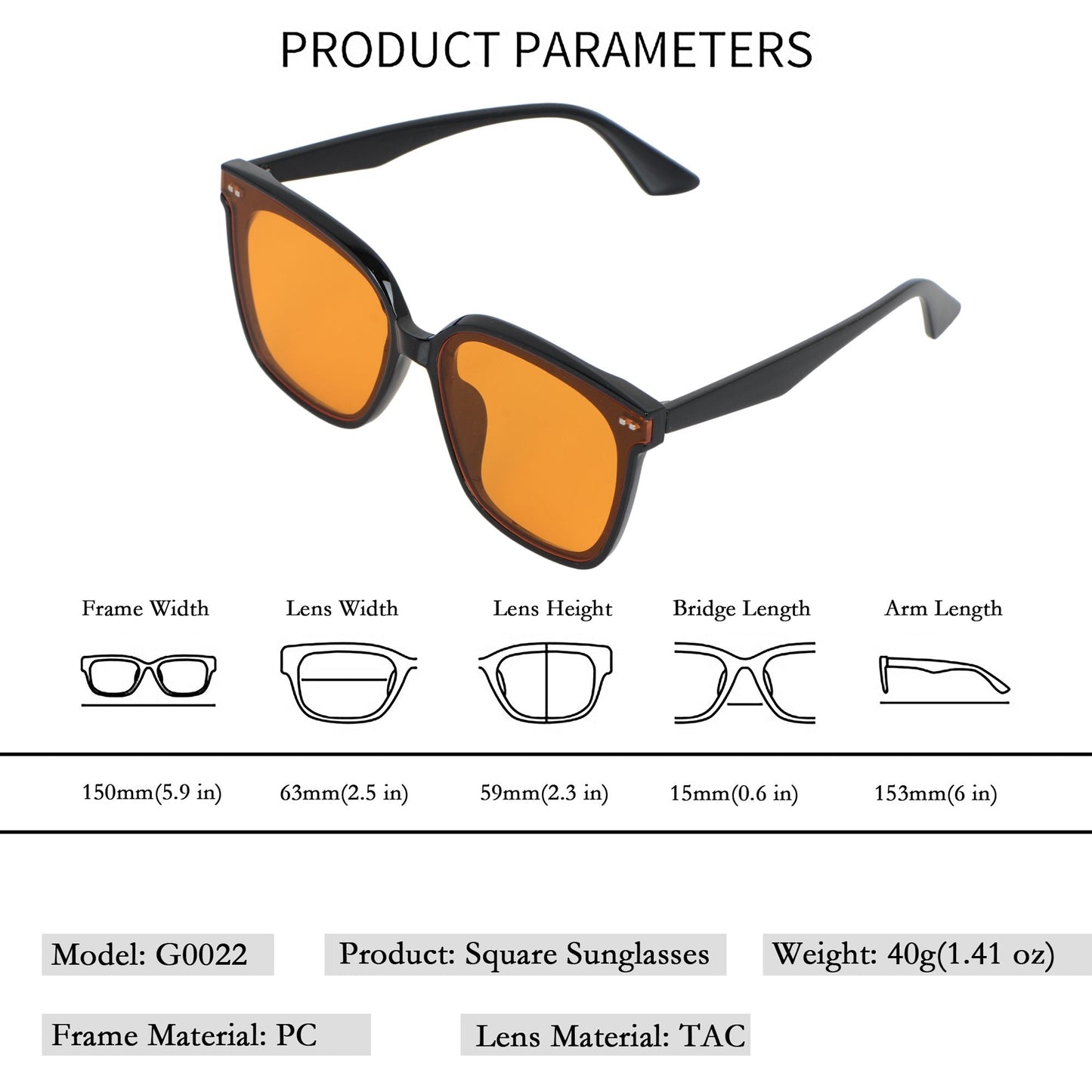 Anna-Kaci Chic Square Women's Polarized Sunglasses UV400 Protection