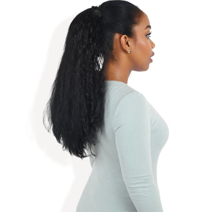 Alilang Curly Ponytail Extension Drawstring Ponytail Extension 16 Inch Kinky Curly Pony Tail Hair Extensions Fake Hairpieces Mixed Wine Red