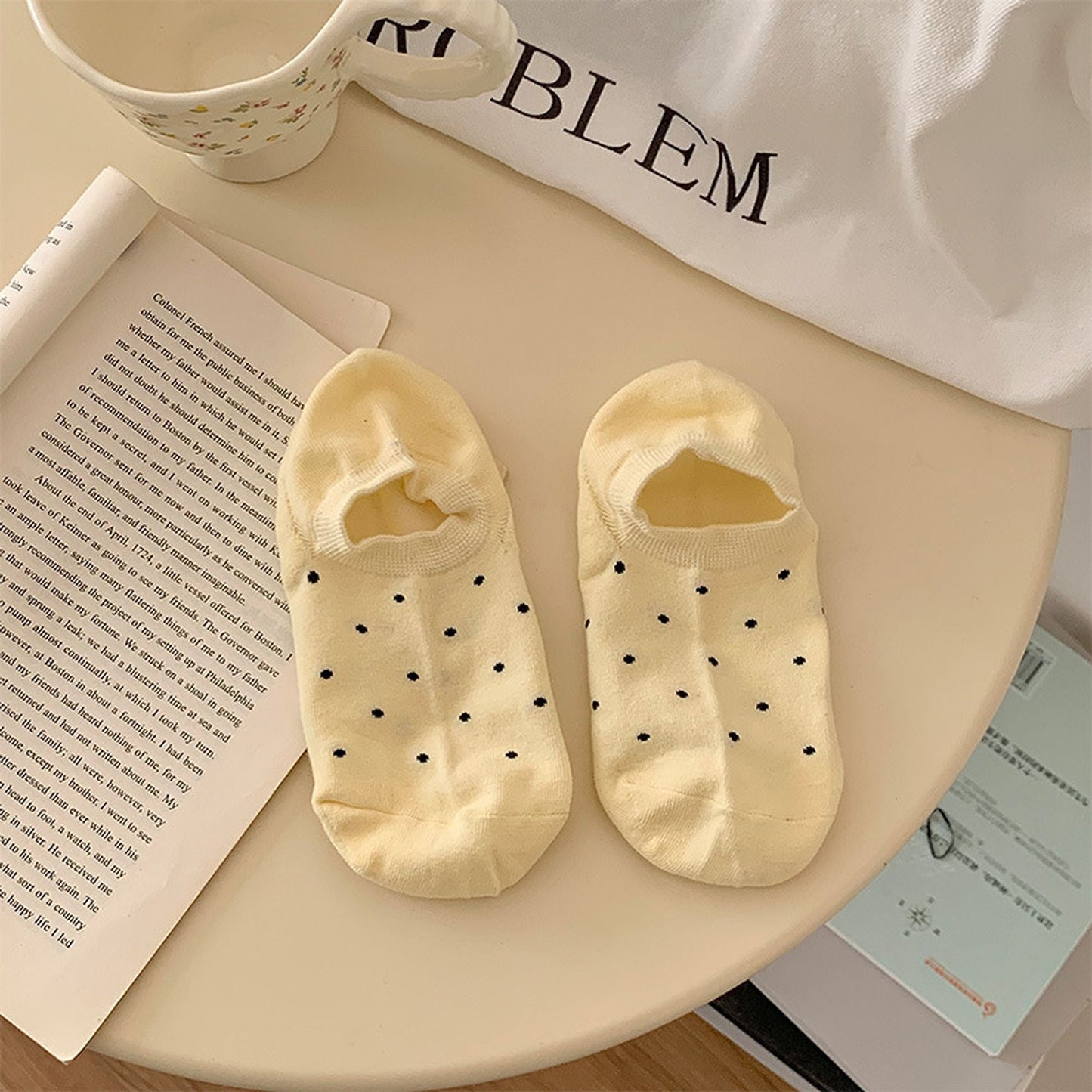 Anna-Kaci Women's 6pk Polka Dot No-Show Socks, Cute Casual Ankle Socks