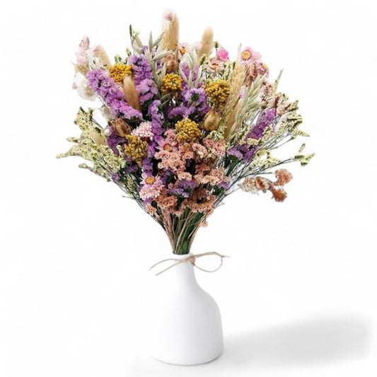 Alilang Vibrant Wildflower-Inspired Dried Flowers Floral Arrangement, 17.8 Inches