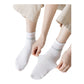 Anna-Kaci 5 Pairs Women Cotton Ankle Socks with Pastel Striped Cuffs Soft Breathable Knit Fabric for Everyday Comfort