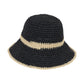Anna-Kaci Packable Crochet Straw Bucket Hat with Two-Tone Design Lightweight Summer Sun Hat for Beach Travel Hiking Outdoor Use