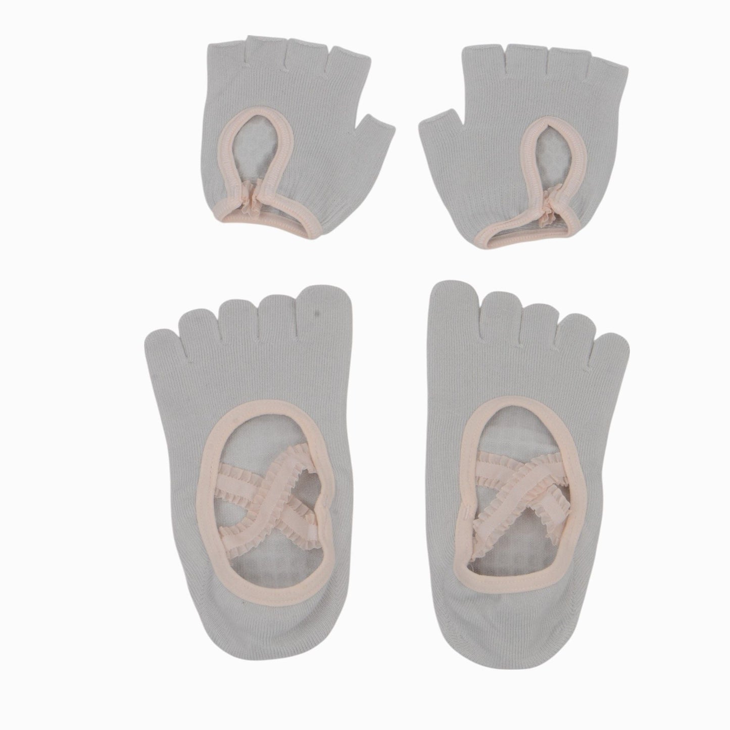 Anna-Kaci Women's Yoga Socks and Gloves Set with Anti-Slip Grip for Pilates and Barre Workouts