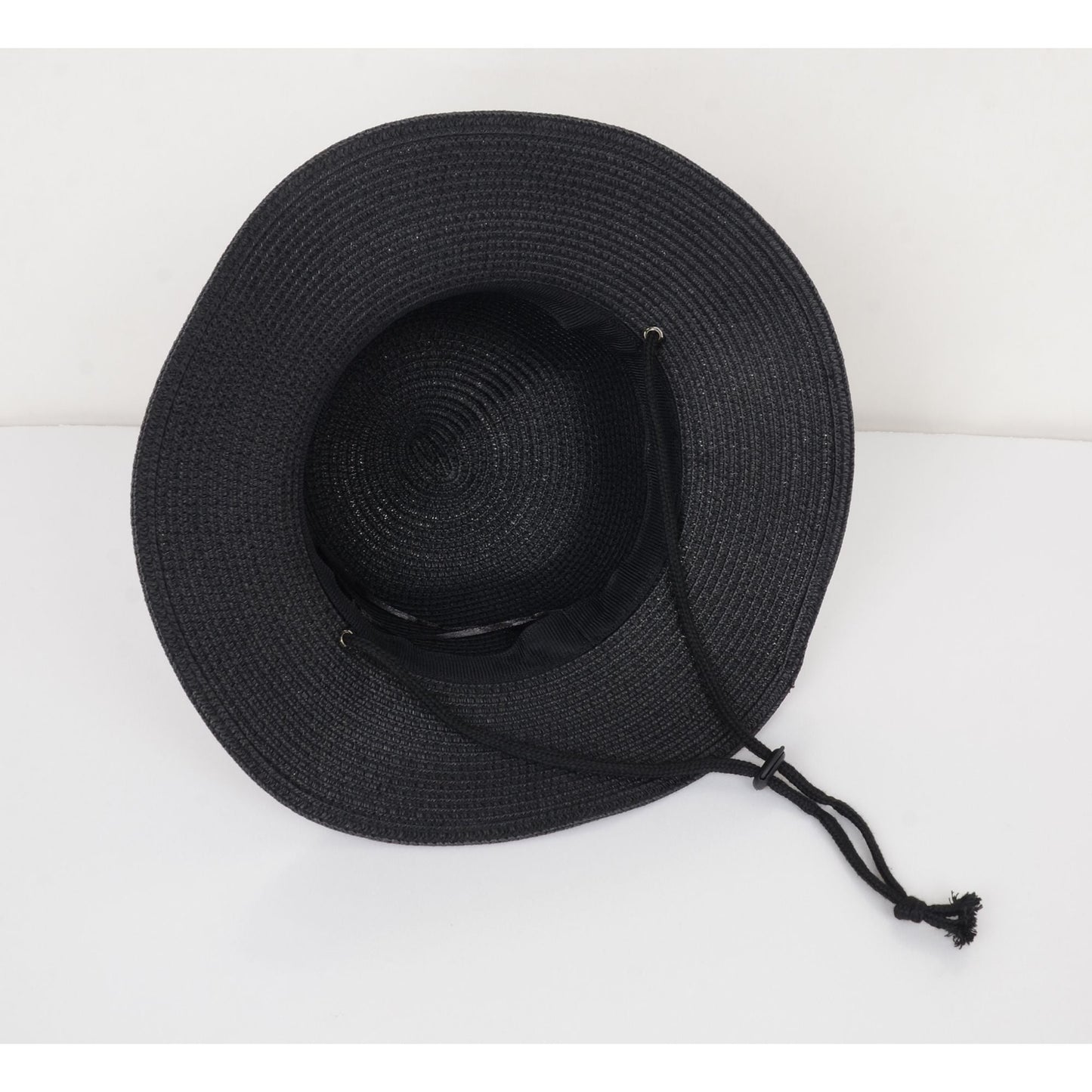 Anna-Kaci Wide Brim Straw Sun Hat with Chin Strap and Black Cord Detail for Outdoor Protection and Stylish Shade