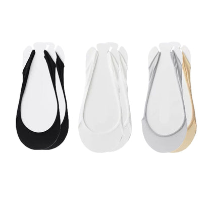 Anna-Kaci Women's Low Cut No Show Liner Socks with Non-Slip 3D Silicone Heel Grip Pack of 6 Pairs