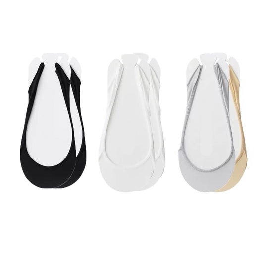 Anna-Kaci Women's Low Cut No Show Liner Socks with Non-Slip 3D Silicone Heel Grip Pack of 6 Pairs