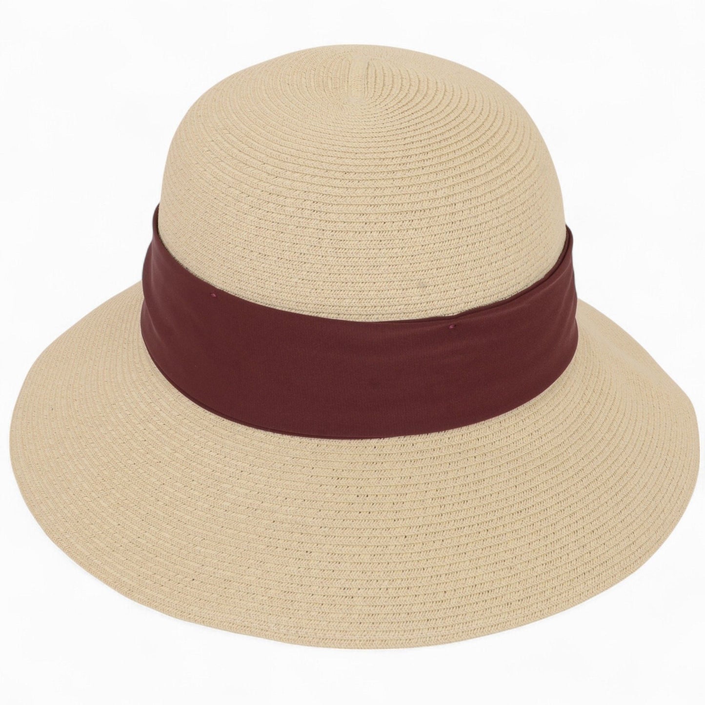 Anna-Kaci Women's Woven Floppy Sun Hat with Wide Ribbon Knot Detail and Curved Brim
