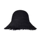 Anna-Kaci Women's Woven Bucket Hat with Soft Frayed Brim and Lightweight Straw Texture