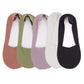 Anna-Kaci 5 Pairs Women Ice Silk Low Cut Liner Socks Deep Cut Design Anti-Slip Cotton Sole Breathable Invisible Socks for Flats