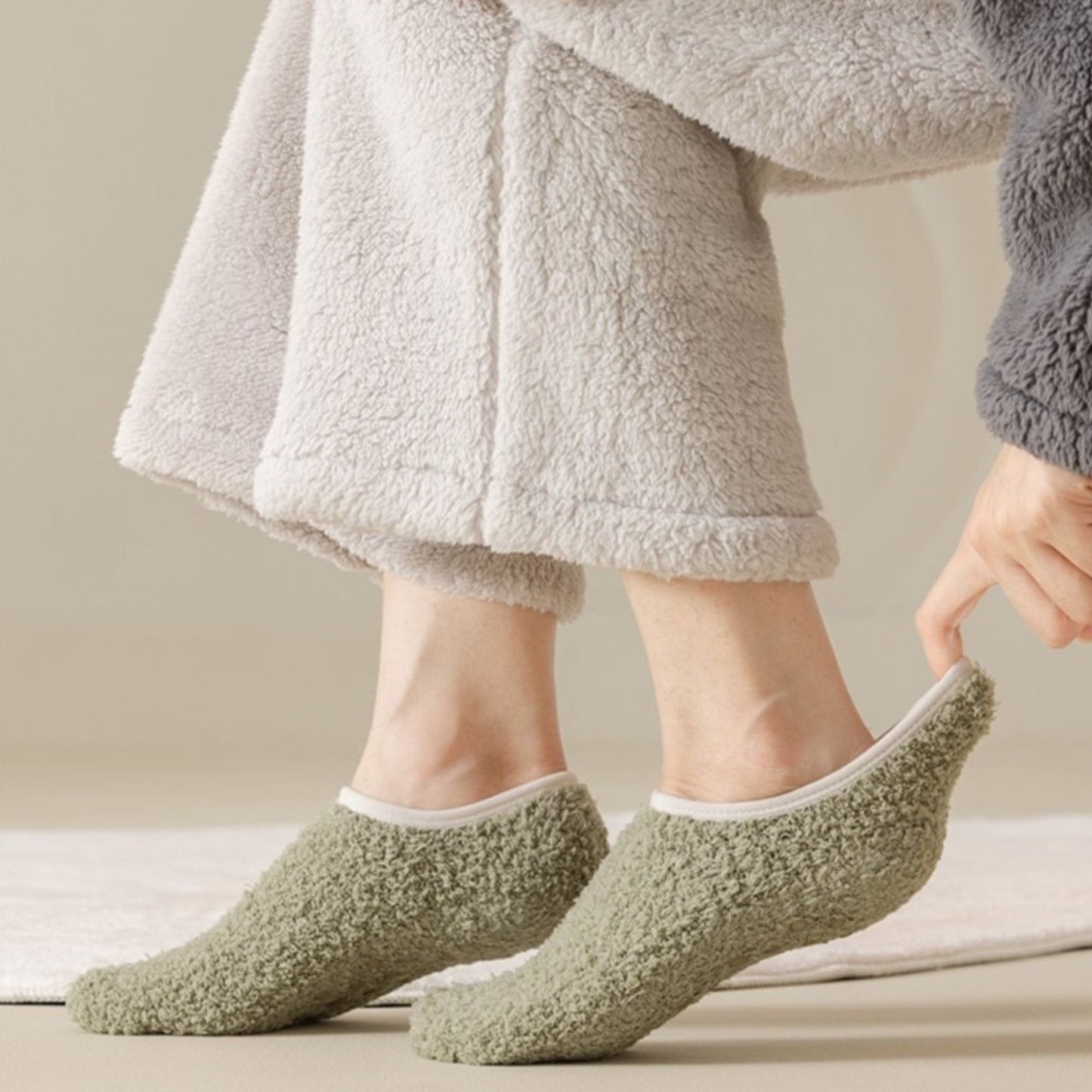 Anna-Kaci Men's 3-Pack Fuzzy Grip Socks Low Cut Non-Slip Indoor Slipper Lounge Fit