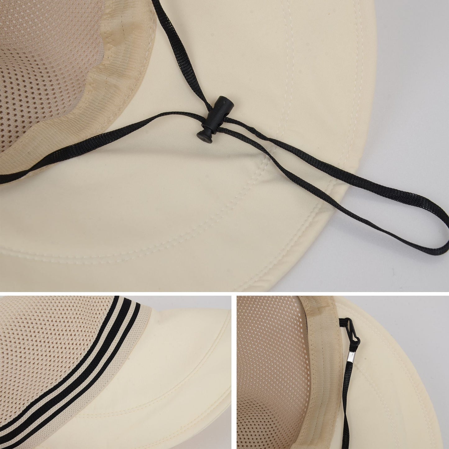 Anna-Kaci Breathable Mesh Sun Visor Cap with Ponytail Slot Adjustable Strap and Wide Brim for Outdoor Hiking and Summer Travel