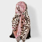 Anna-Kaci Women's Square Satin Scarf with Mixed Animal Print Pattern and Lightweight Silky Texture