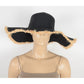 Anna-Kaci Wide Brim Straw Floppy Hat with Frayed Edges Lightweight Sun Protection for Beach Vacation Outdoor Travel Style